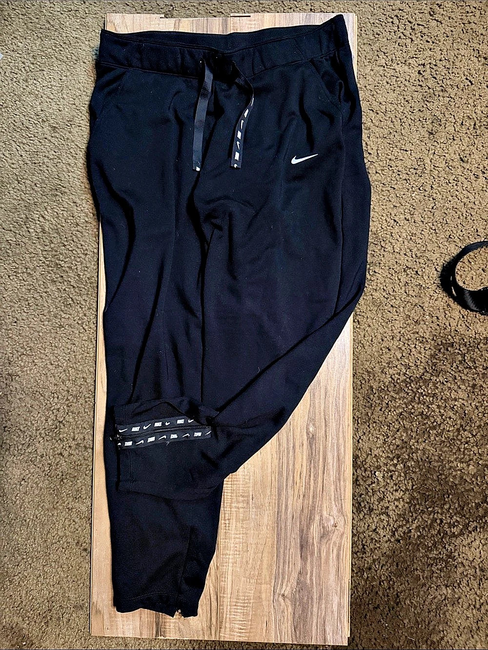 Women Nike Sportswear Logo Tape Track Pants Black Medium